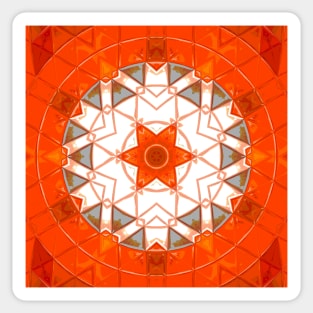 Mosaic Mandala Orange and White Sticker